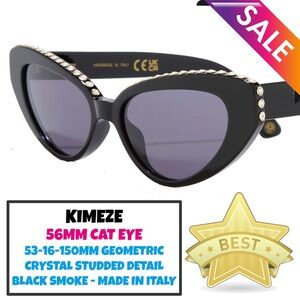 Kimeze Black 56MM Cat Eye Sunglasses